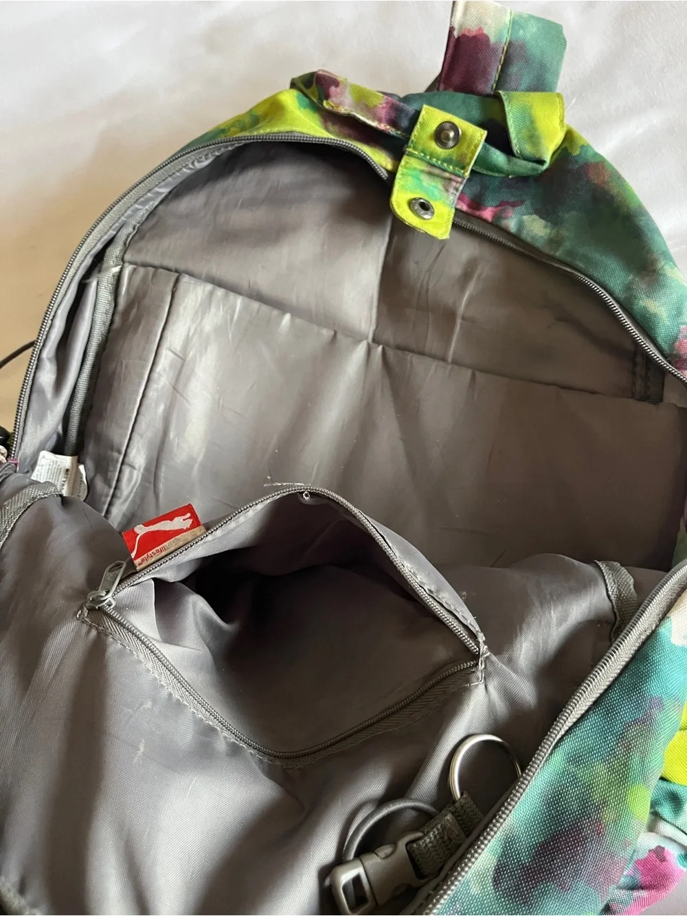 PUMA Procat Green Watercolor Tie Dye Multi-Pocket Backpack Rucksack